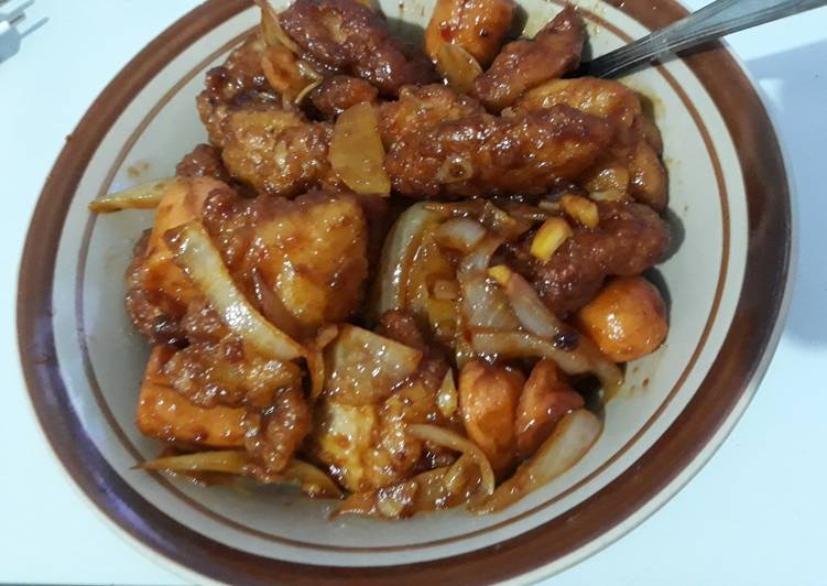 Chicken Karage with Sausage Teriyaki #SunnyGold