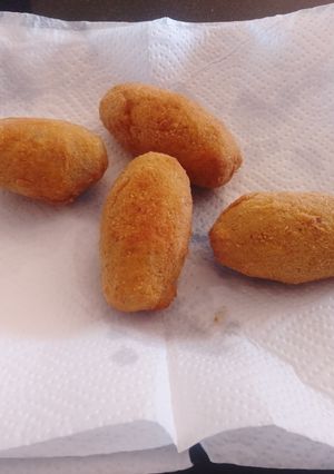 Una foto de Croquetas de Calabaza, Jamón Crudo y puerro