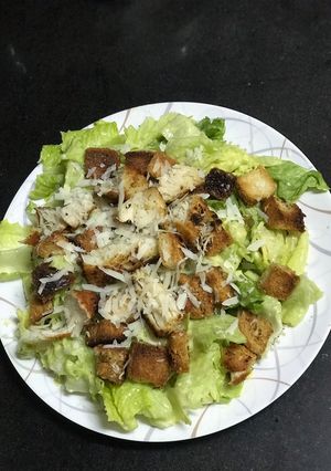 صورة لوصفة سلطة السيزر بالدجاج
