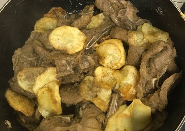 Simple Way to Make Any-night-of-the-week Onion Lamb with Potatoes