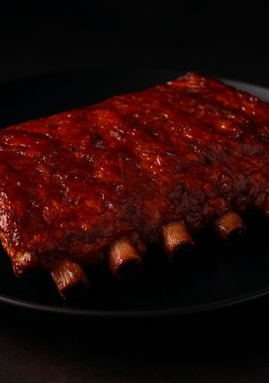 Una foto de Costillas cerdo con salsa barbacoa