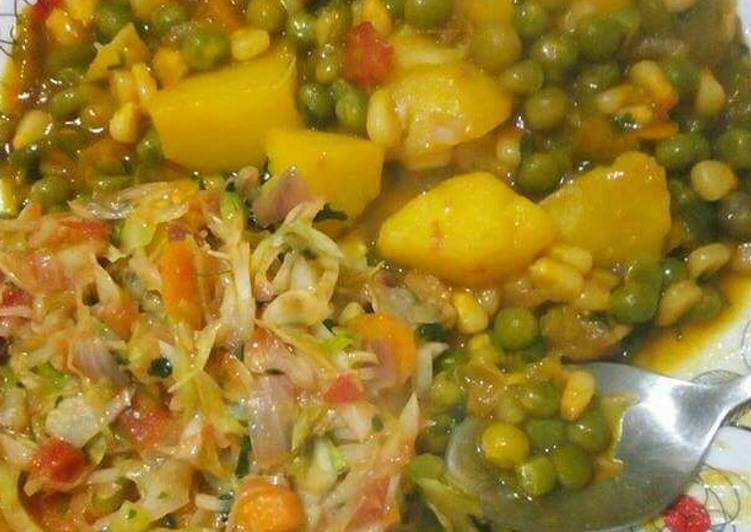 Simple Way to Prepare Homemade Peas stew and veges