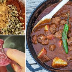A picture of Carne Guisada with Fullblood Wagyu Beef.