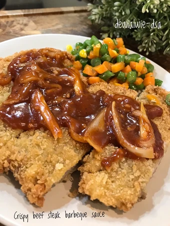 Cara Gampang Membikin Resep Crispy beef steak barbeque sauce yang  Bikin Ketagihan Anti Ribet, Mantap Sekali