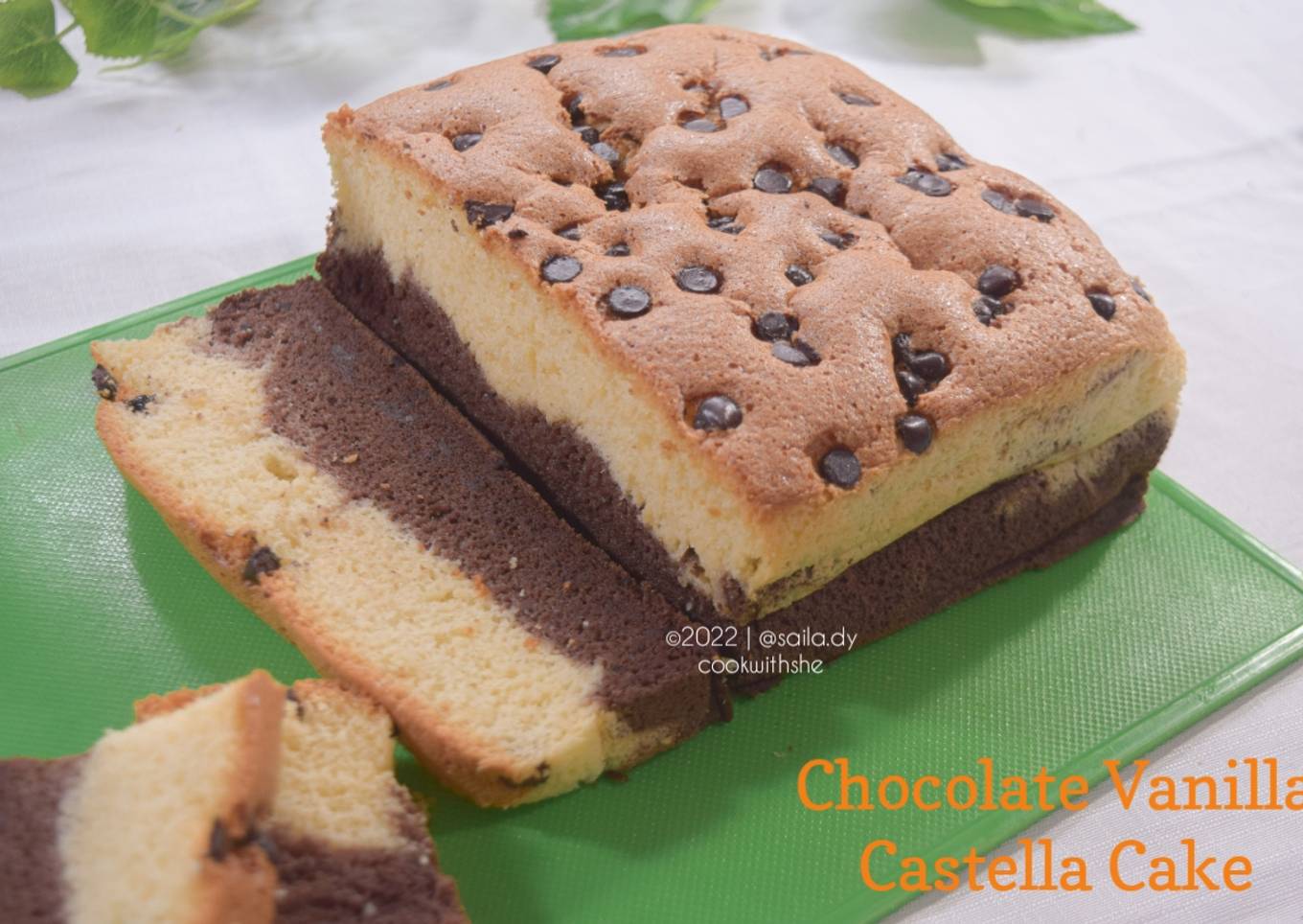 Chocolate Vanilla Castella Cake