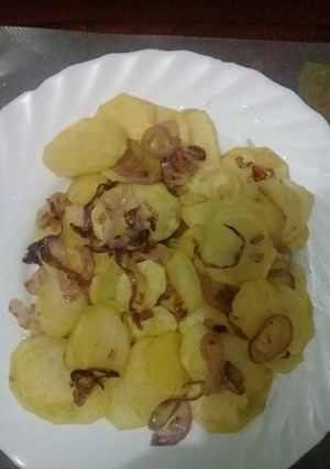 A picture of Lyonnaisse potatoes #potatoescontest#.