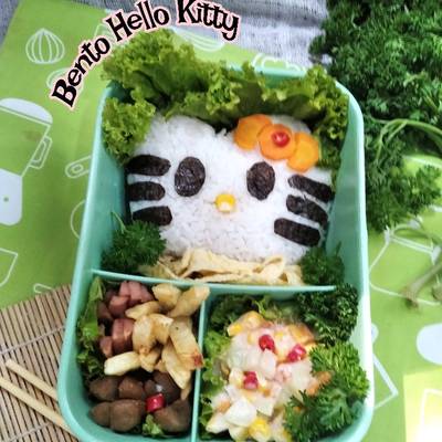 Black Cat Hello Kitty Halloween Bento Recipe by cookpad.japan - Cookpad