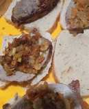 Bruschetas de pecceto con verduras