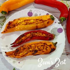 A picture of Air Fryer Paneer Stuffed Sweet Palermo Peppers.