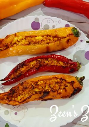A picture of Air Fryer Paneer Stuffed Sweet Palermo Peppers.