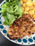 Salmón con costra de maní