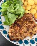 Salmón con costra de maní