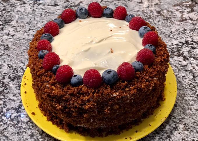 Ленивый медовик в мультиварке