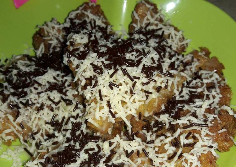 Pisang kipas crunchy coklat keju😋