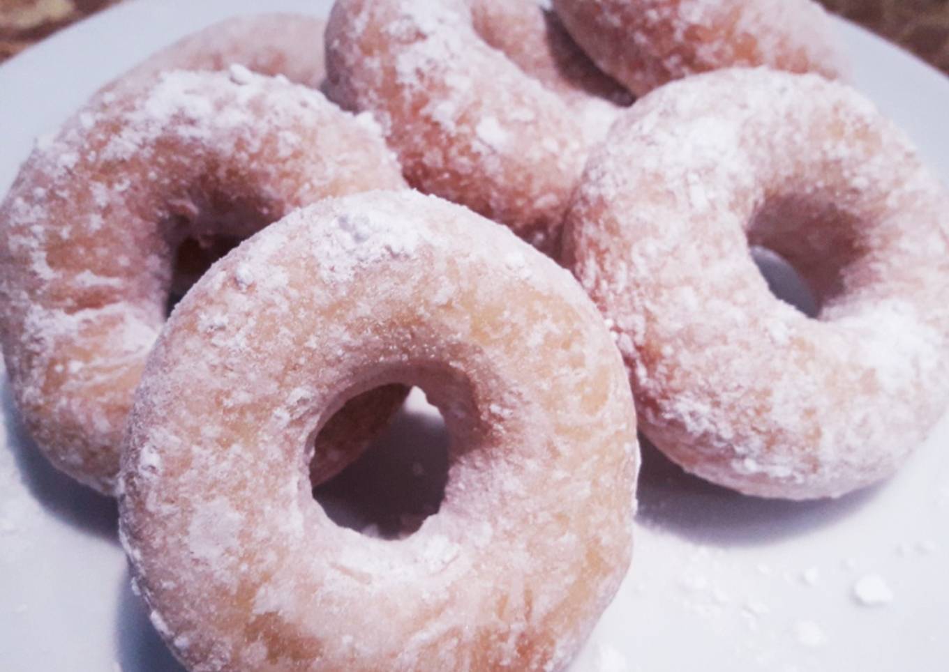 Donat empuk 3 bahan dengan terigu biasa TANPA telor, susu / kentang