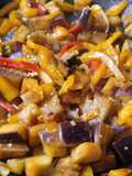 Berenjena🍆🌶️🧅 y pimientos en salsa teriyaki🍯casera🍱🌮🌯