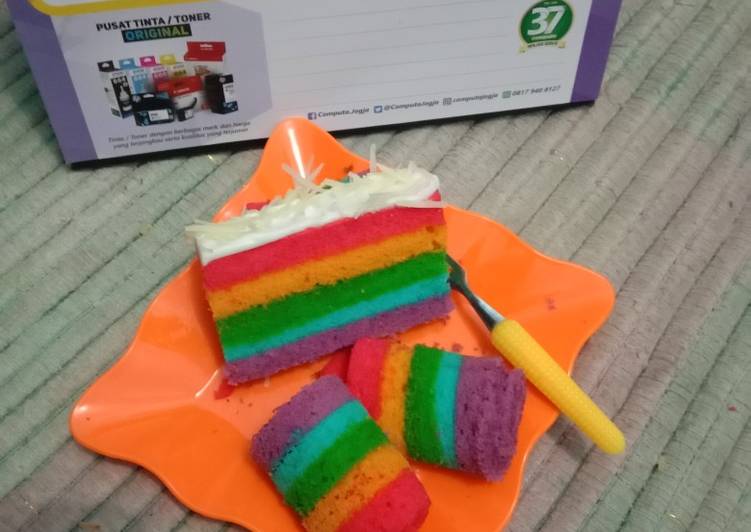 Langkah Mudah untuk memasak Rainbow cake, Lezat Sekali