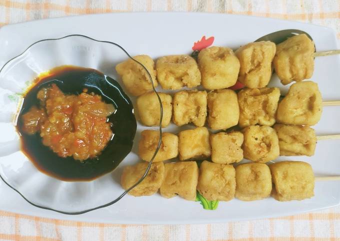 Ternyata ini loh! Cara  memasak Sate Tahu Crispy Sambal Terasi dijamin enak