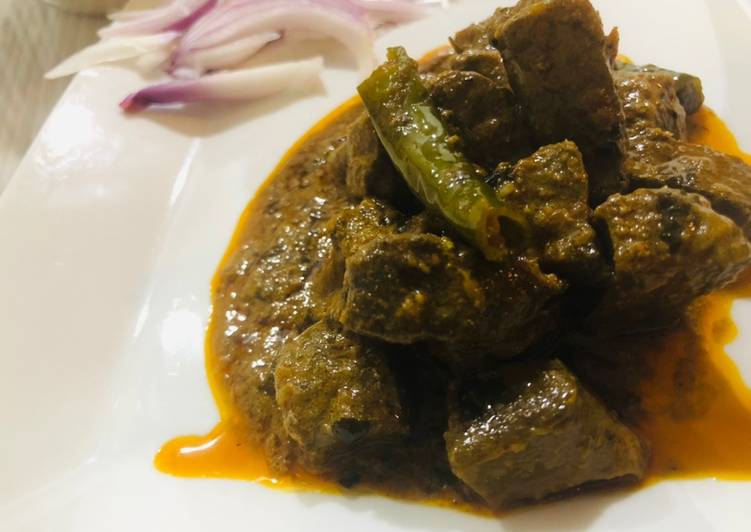 Recipe of Perfect Green beef kaleji