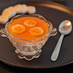 Banana Custard with Caramel Sauce A picture of Banana Custard with Caramel Sauce.