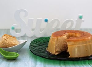 Foto de Pudim de mascarpone e leite condensado cozido com cuajada