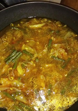 Foto resep Gulai toge kol kacang panjang ala dechan