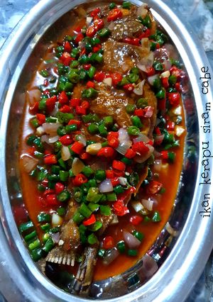 Foto resep Ikan goreng kerapu disiram cabe