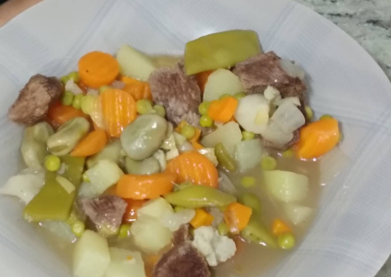 Menestra rapidísima y buenísima de ternera