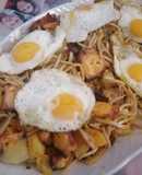 Gulas con rejos y huevos de codorniz