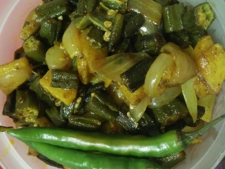 Recipe Crispy bhindi aalu veg which So Delicious