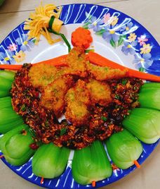 rau củ luộc tôm