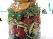 A picture of watermelon grape salad