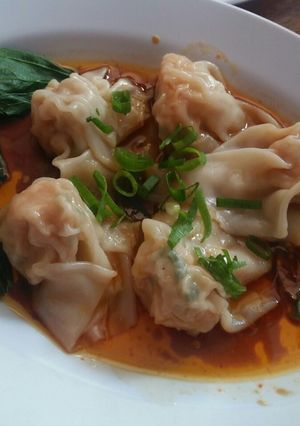Foto resep Pangsit rebus saos kecap pedas