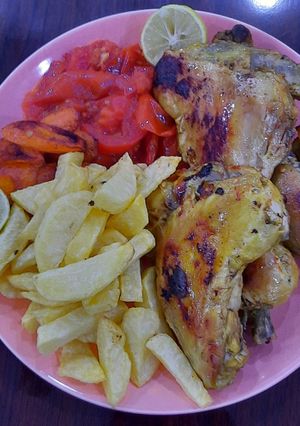 عکسی از دستور مرغ سرخ شده با دورچین