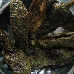 A picture of Bharva green chilli(mirchi).