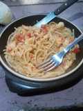 Fideos con salsa rosada