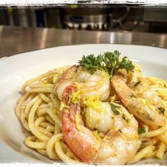 A picture of Lemon Garlic Parsley Parmesan Shrimp Pasta.