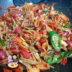 A picture of Oseng Teri Jengki Kulit Melinjo.
