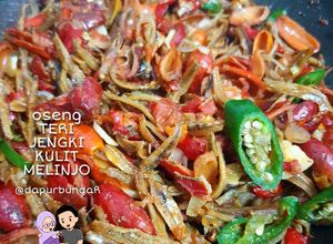 Foto resep Oseng Teri Jengki Kulit Melinjo
