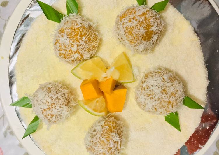 Bahan meracik Kue Klepon Labu Kuning (Yellow Pumpkin Klepon Cake), Enak