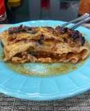 Lasagna de berenjenas y ragú de carne 🥩