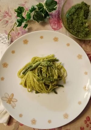 Foto di Linguine di Grano Duro Fagiolini Pesto di Basilico e Limone