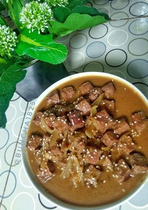 Foto resep Daging saus tiram (saikoro cube)