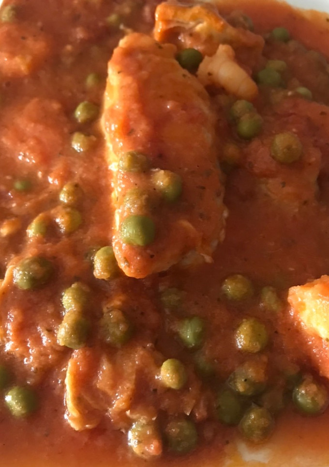 Una foto de Merluza en salsa de sidra