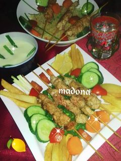 صورة لوصفة شيش طاووق بالارز وصوص المايونيز