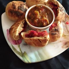 A picture of Paneer beetroot bati.