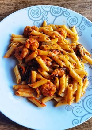 Foto principal de Pasta con mejillones y gambones