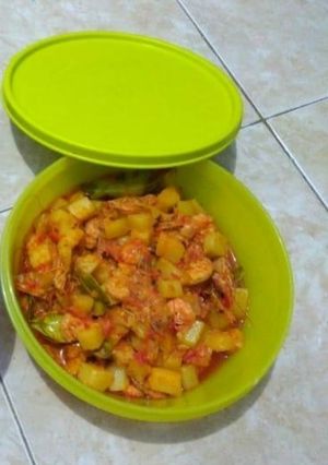Foto resep Tumis Udang Kentang Masak Pedas