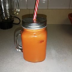 Freshly squeezed carrot and grapefruit juice A picture of Freshly squeezed carrot and grapefruit juice.