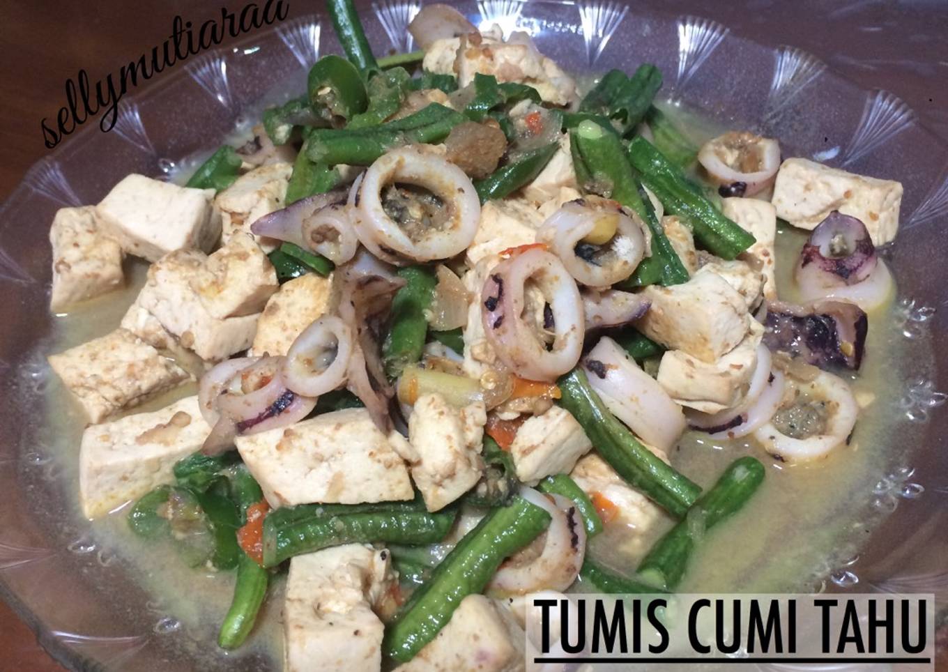 Tumis cumi tahu bumbu rica rica